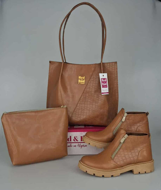 طقم من 3 قطع: حذاء + حقيبة + جراب