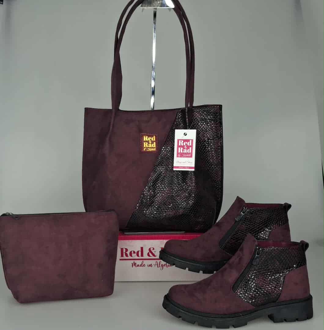 طقم من 3 قطع: حذاء + حقيبة + جراب